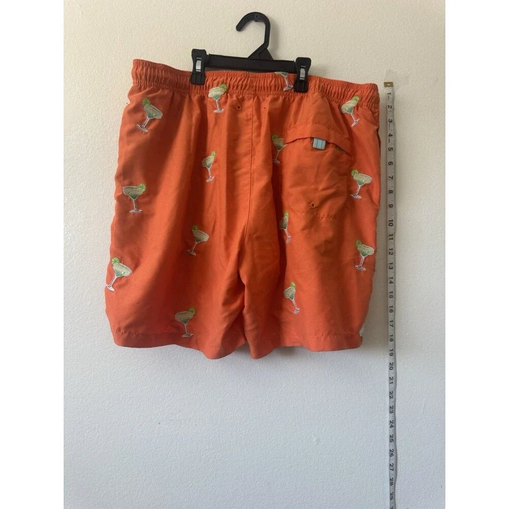 Tommy Bahama Men’s Swim Trunks Orange Margarita Print Size Large